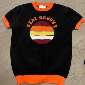 Oxknitstore Stay Groovy Short Sleeve Sweater Size S